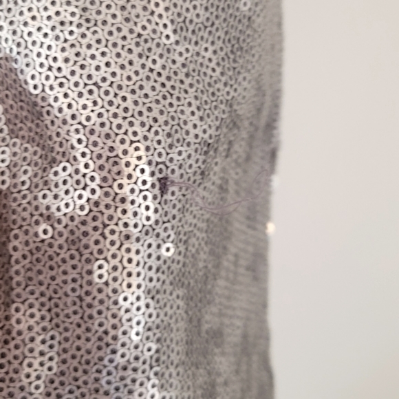 3/30$ Zara 2010s Silver Sequin Shift Dress Size M - Picture 3 of 4